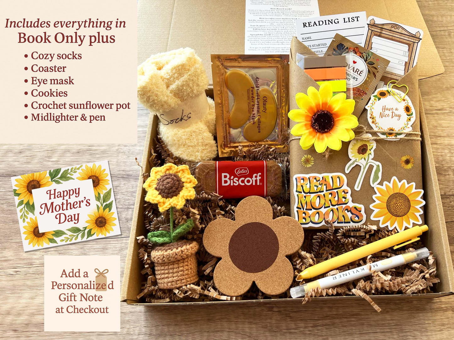 Mothers Day Gift Box Blind Date with a Book Lover Gift for Her Unique Mothers Day Gift from Daughter Son Grandma Aunt Bookish Set Bookworm